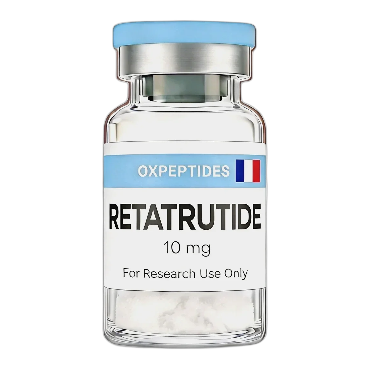 Sécurité des peptides — flacon de rétatrutide 10 mg lyophilisé et seringue graduée, peptidemarket.fr