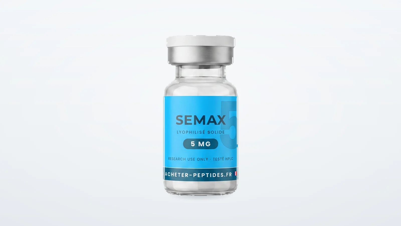 Acheter semax — flacon de Semax 5 mg lyophilisé sur fond clair