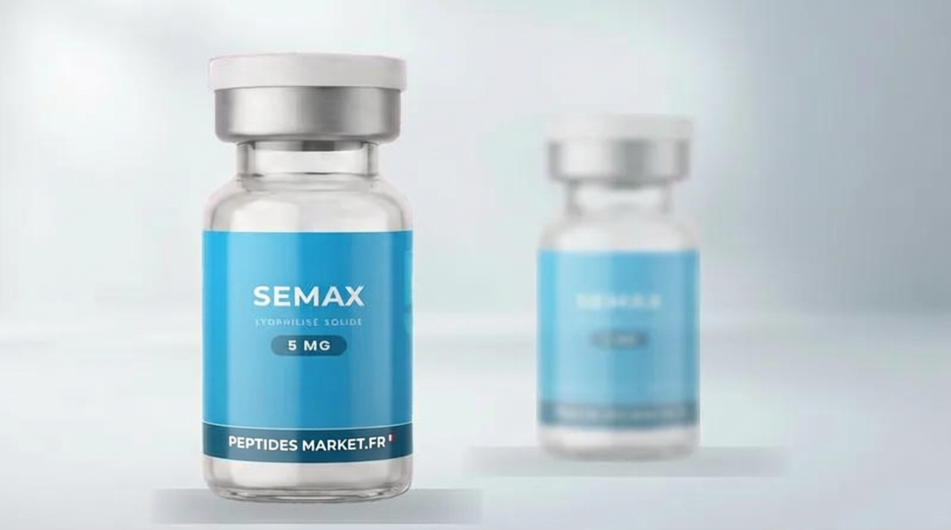 Acheter semax — deux flacons de Semax 5 mg lyophilisé, étiquette bleu clair